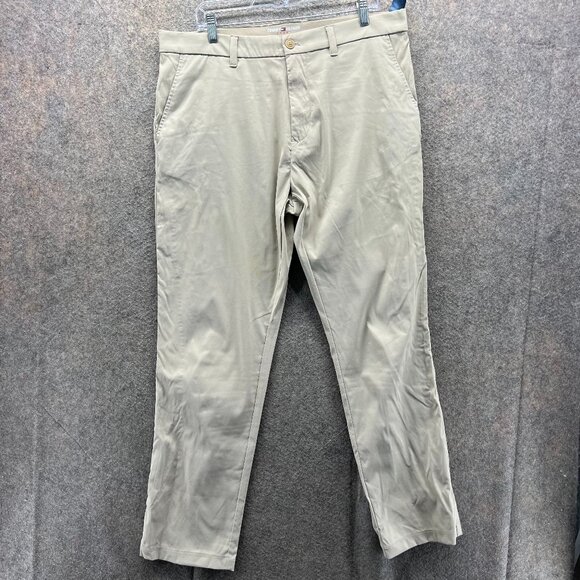 Tommy Hilfiger Dress Pants Men 36x32 Beige Chino Tan Trouser Sport Khaki Stretch - Picture 1 of 9